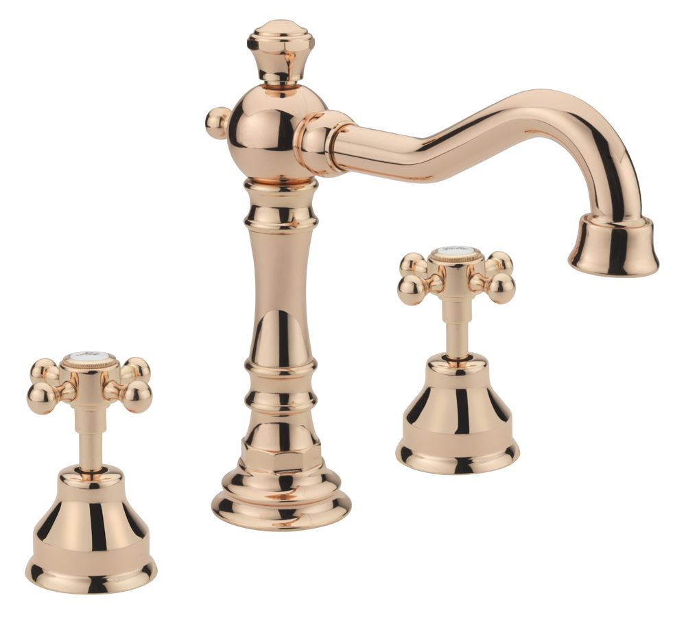 Allora 3 Hole Deck B/Filler Rose Gold Bathroom Taps