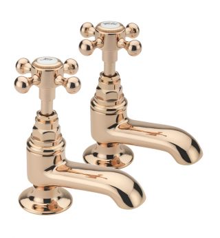 Allora Pair Bath Taps Rose Gold