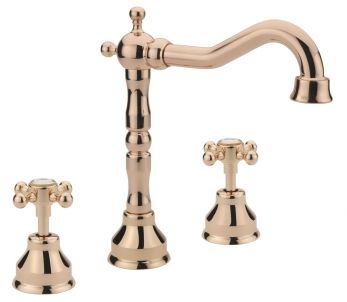 Allora 3 Hole Deck Basin C/C Waste Rose Gold