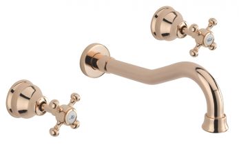 Allora 3 Hole W/Mounted Basin C/C Waste Rose Gold