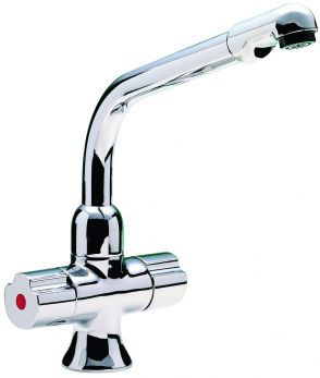 Bristol dual flow mono sink mixer, Chrome Plated
