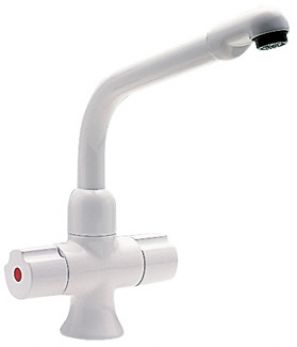 Bristol dual flow mono sink mixer, White