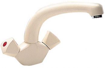 Special economy dual flow mono sink mixer, triangular heads, Beige