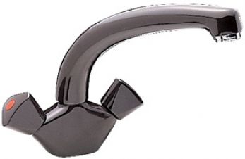 Special economy dual flow mono sink mixer, triangular heads, Mocca