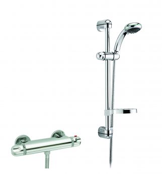 Roma exposed thermostatic shower valve complete with Europa No. 2 kit, Chrome Plated
