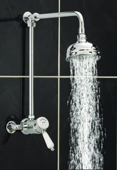 Tre Mercati Traditional Rigid Riser Kit With 5" Rose & Swivel Adapter - Chrome