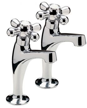 Series 900 crosshead pair of high neck pillar taps, Chrome Plated