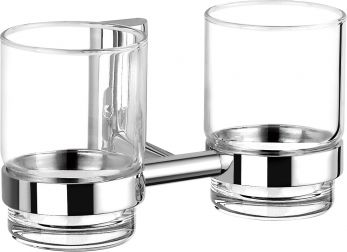 Twiggy Double Glass Holder, Chrome Plated