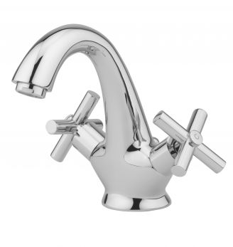 Maverick mono basin mixer with pop up waste and fixed spout, Chrome Plated