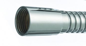 12mm 1/2" x 1/2" shower hose with one conical end & one knurled nut end, 1.25m, Chrome Plated