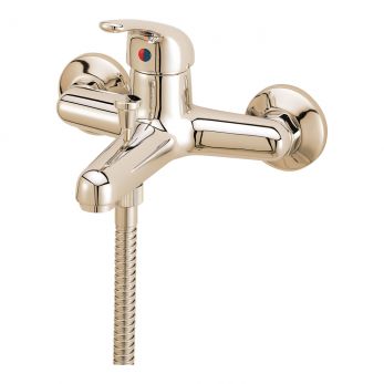 Tre Mercati Modena Wall Mounted Bath Shower Mixer & Kit - Antique Gold