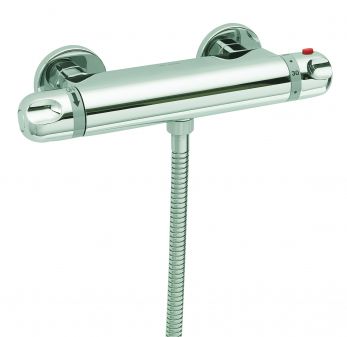 Roma exposed thermostatic shower valve only, Chrome Plated