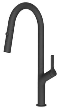Kemen Single handle pull-down kitchen mixer in Matt black Finish - KM7013B
