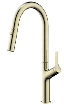 Kemen Single handle pull-down kitchen mixer in Brushed gold Finish - KM7013G