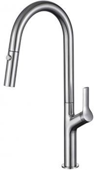 Kemen Single handle pull-down kitchen mixer in Brushed Finish - KM7013S