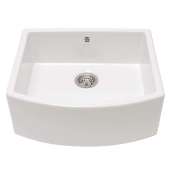 Caple Pemberley Single Bowl White Ceramic Belfast Sink - 597 x 531mm