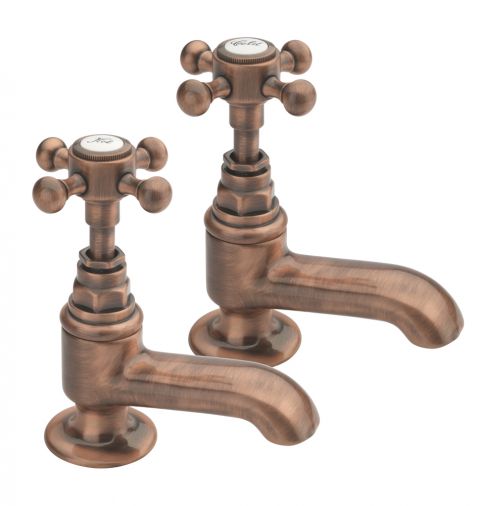Allora Pair Bath Taps Copper