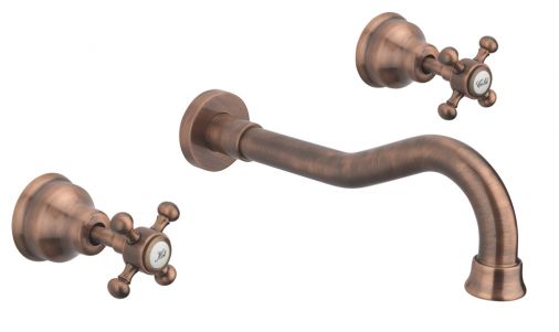 Allora 3 Hole W/Mounted Basin C/C Waste Copper