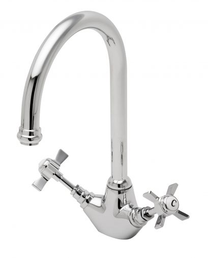 Imperial dual flow mono sink mixer, Chrome Plated