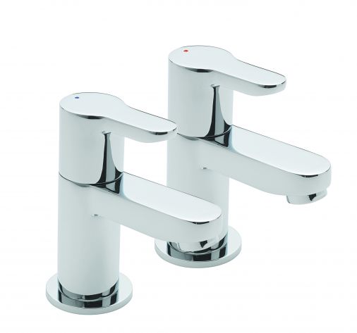 Lollipop pair of basin taps, Chrome Plated