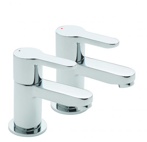 Lollipop pair of bath taps, Chrome Plated