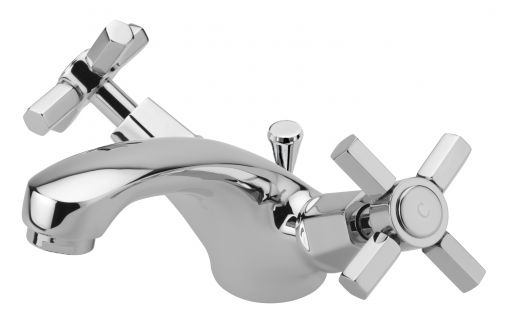 Charleston mono basin mixer with pop up waste, Chrome Plated