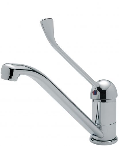 Extended lever luna mono sink mixer, Chrome Plated