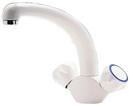 Marco dual flow mono sink mixer, White