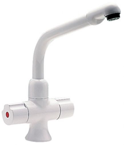 Bristol dual flow mono sink mixer, White