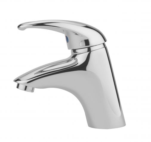 Latina mono basin mixer with click clack waste, Chrome Plated