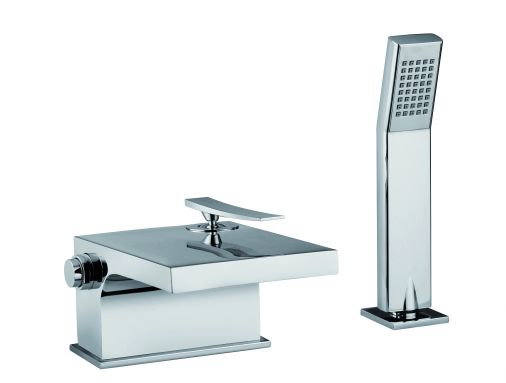 Tre Mercati Dance Deck Mounted Waterfall Bath Shower Mixer & Kit