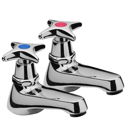 Capri crosshead pair of basin taps, Chrome Plated