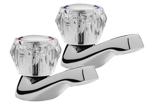 Special economy pair of basin taps,clear heads, Chrome Plated