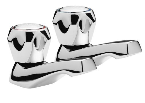 Special economy pair of bath taps,brass italy heads, Chrome Plated