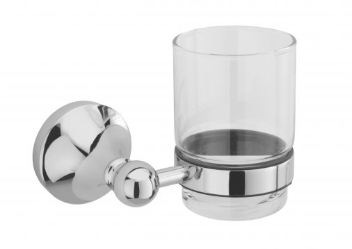 Imperial Glass Holder, Chrome Plated