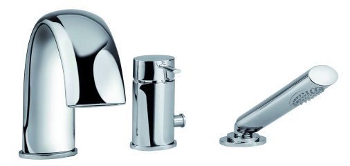 Tre Mercati Bella Deck Mounted 3 Hole Bath Shower Mixer & Kit
