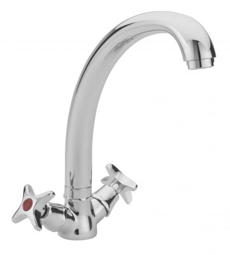Capri crosshead single flow mono sink mixer, cast spout , Chrome Plated