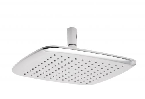 Pearl square shower rose (250mm), Chrome Plated