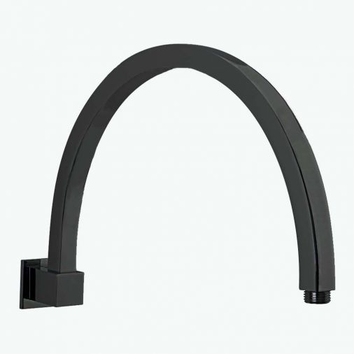 Turn Me On curved shower arm only black, Matt Black