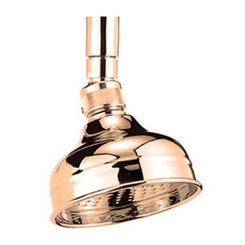 Tre Mercati Traditional 4" Brass Shower Rose & Swivel - Antique Gold