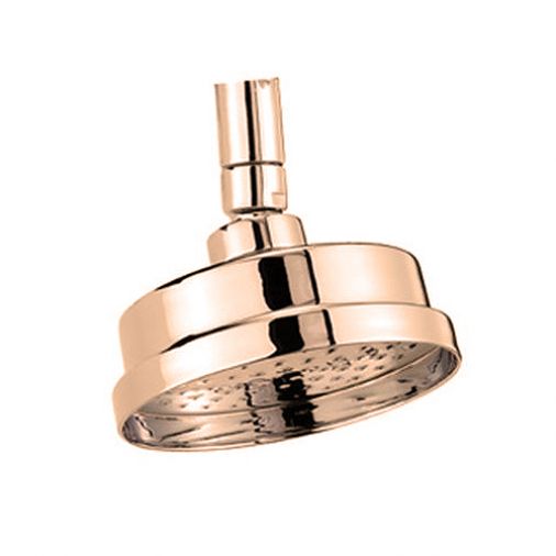 Tre Mercati Minimal 5" Brass Shower Rose & Swivel - Antique Gold