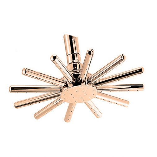 Tre Mercati Spider 9" Brass Shower Head & Swivel - Antique Gold