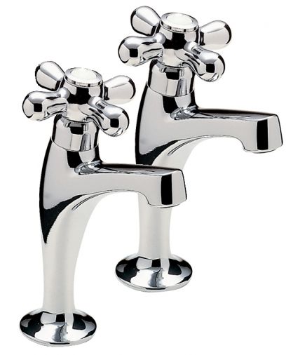 Series 900 crosshead pair of high neck pillar taps, Chrome Plated