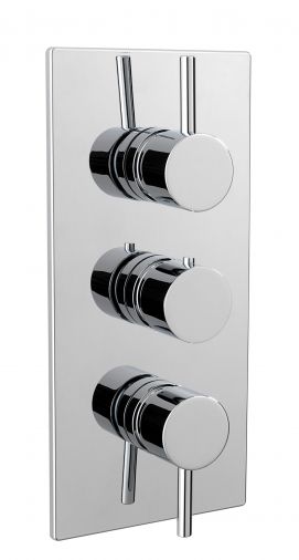 Milan concealed thermostatic shower valve with 3 way diverter, Chrome Plated