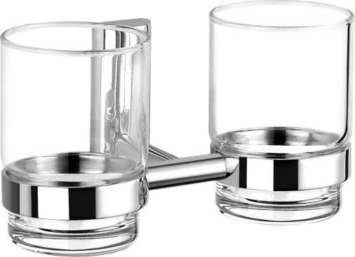 Twiggy Double Glass Holder, Chrome Plated
