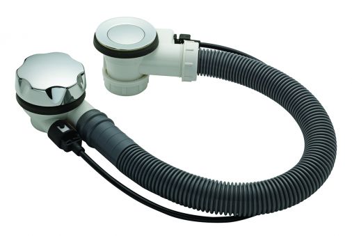 1 1/2" automatic bath pop up waste with stop device & solid plug,60cm , Chrome Plated
