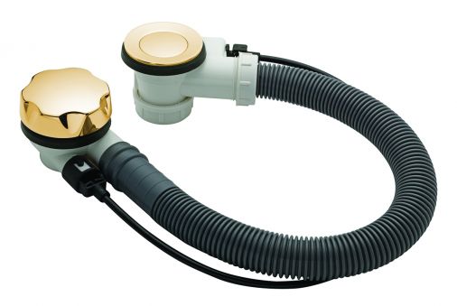 1 1/2" automatic bath pop up waste with stop device & solid plug,60cm , Antique Gold Plated