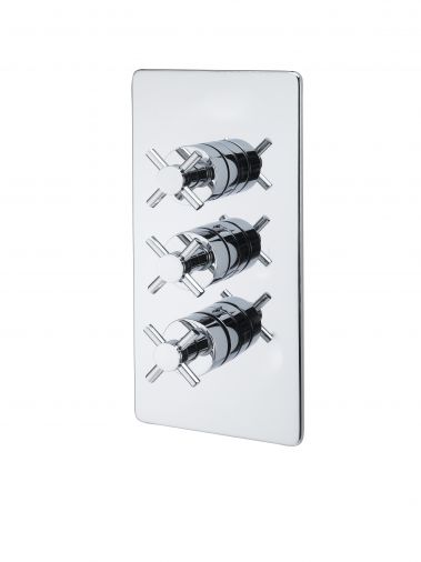 Crosshead Concealed thermostatic shower valve with 3 way diverter, Chrome Plated