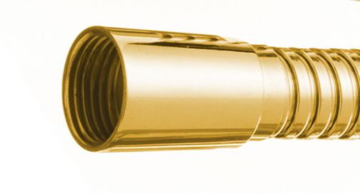 12mm 1/2" x 1/2" shower hose with one conical end & one knurled nut end, 1.25m, Antique Gold Plated