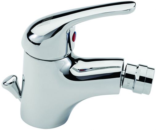 Modena mono bidet mixer with pop up waste, Chrome Plated